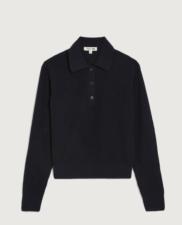 Pullover mit Polokragen U690 navy