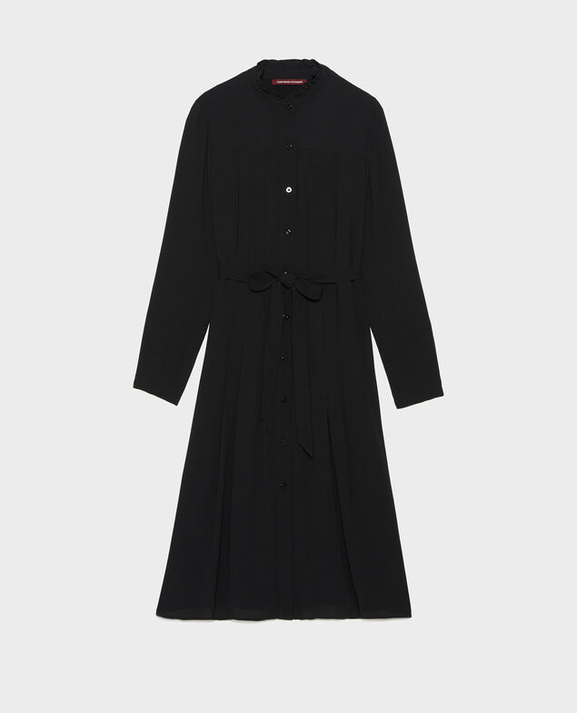 Plissee-Kleid mit Gürtel  Black beauty
