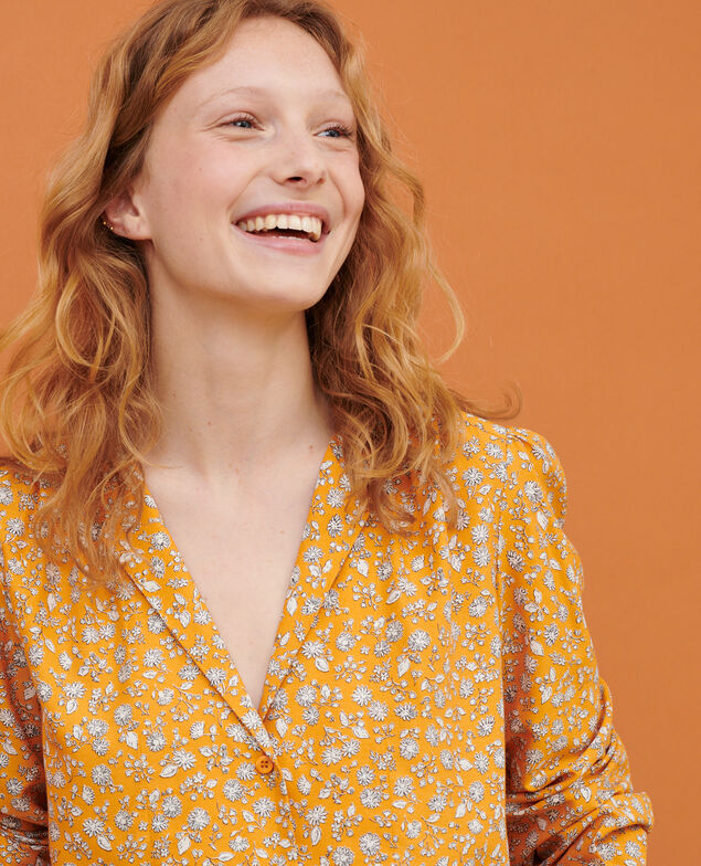 Fließende Bluse 96 print orange