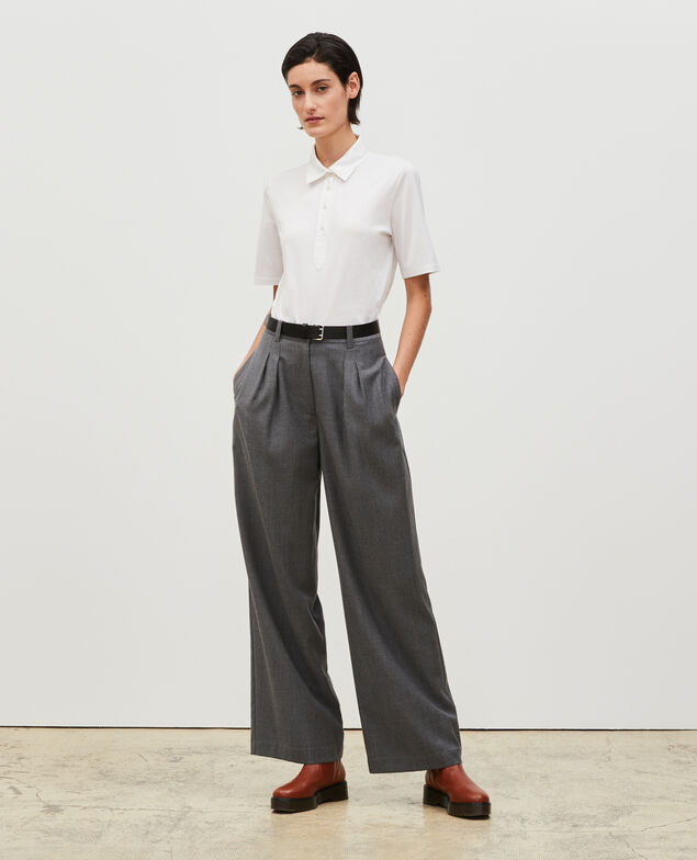Polo-Shirt aus ägyptischer Baumwolle Optical white