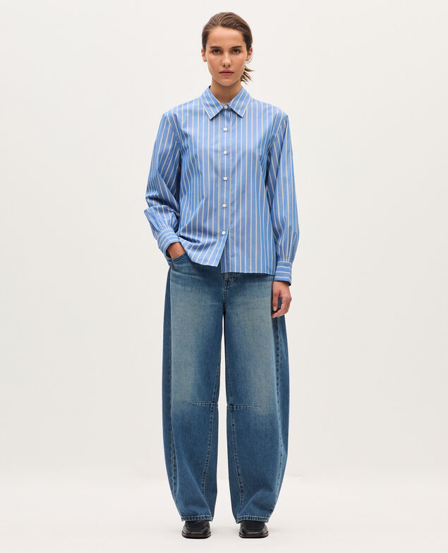Gestreifte Bluse K632 stripes blue