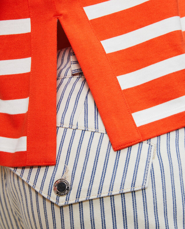 Langärmliges Marine-T-Shirt Stp spicyorange white