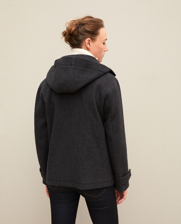 Kurzer Mantel im Dufflecoat-Stil Dark heather grey