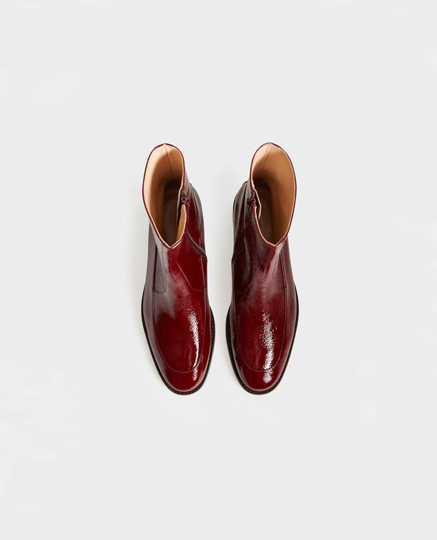  Enge Boots aus Leder Royale red