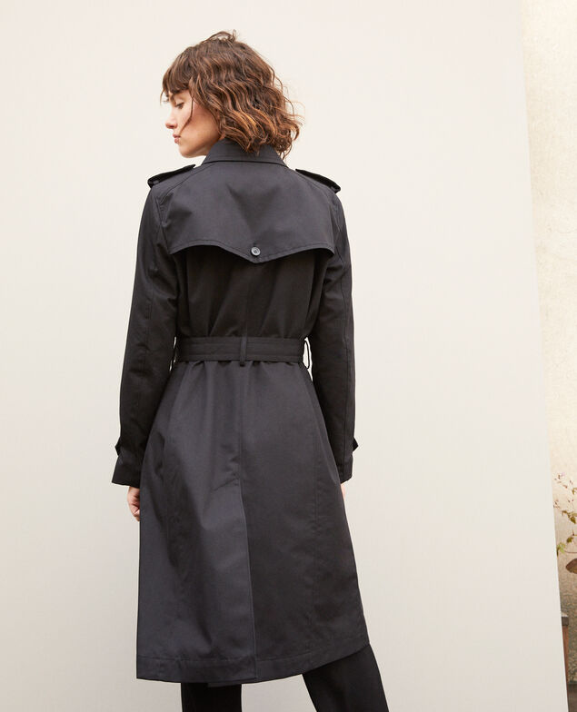 Halblanger Trenchcoat Schwarz