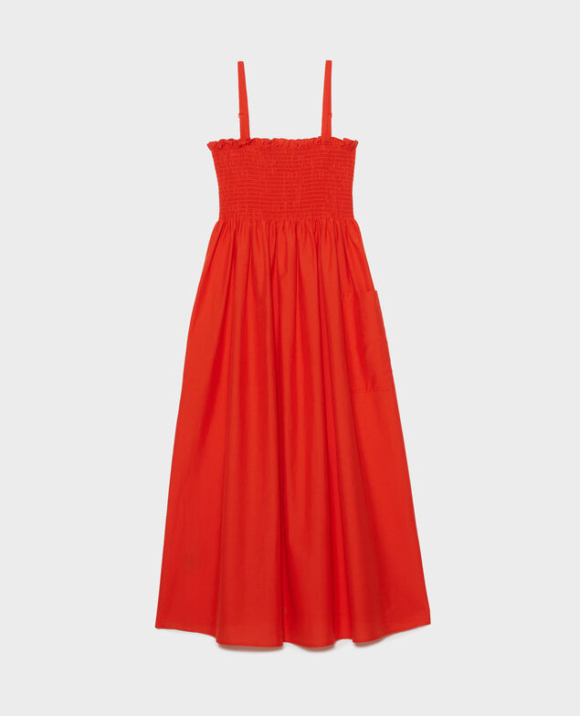 Langes Kleid aus Baumwolle und Seide Pureed pumpkin