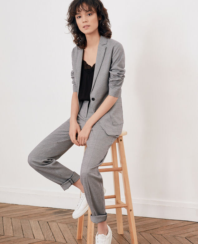 Jaquard-Hose mit Hahnentrittmuster Pied de poule