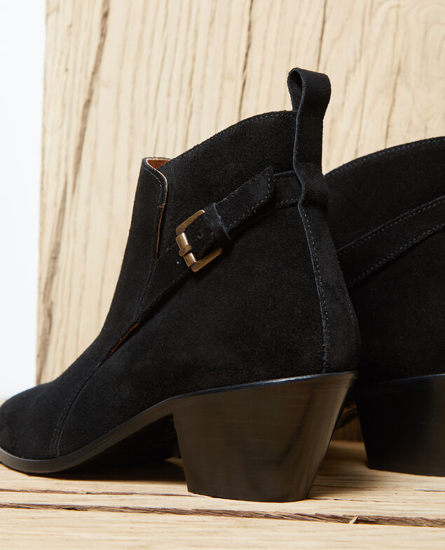 Stiefel aus Veloursleder Noir