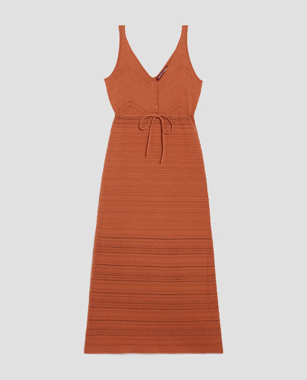 Gehäkeltes Kleid aus Baumwolle H350 amber brown