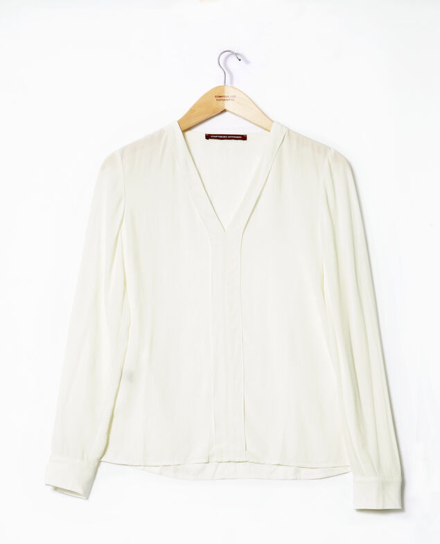 Bluse mit V-Ausschnitt Weiß