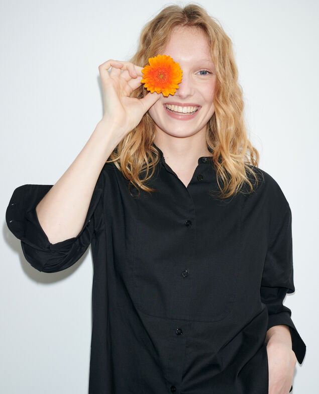 Bluse im Hemdstil aus Baumwolle 09 black