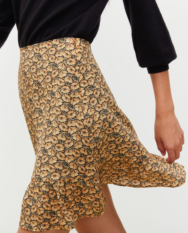 Kurzer gemusterter Seidenrock Print artdeco lemoncurry