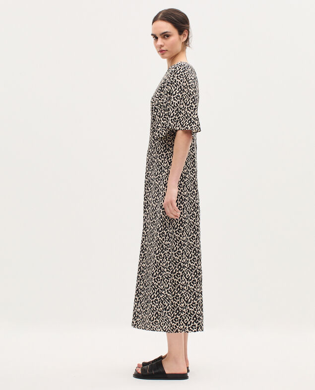 Langes fließendes Kleid K010 leo ecru