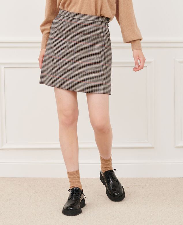 Minirock mit Karomuster 8864 03 gray check