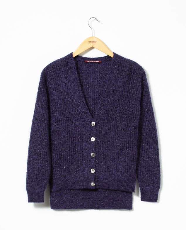 Cardigan mit Mohair Violett