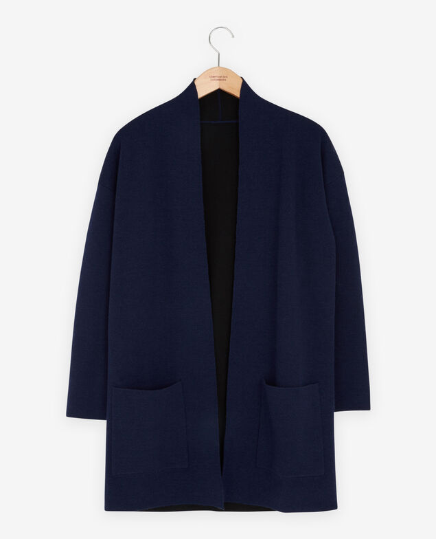 Wendebarer Cardigan aus Wolle  Marine/black