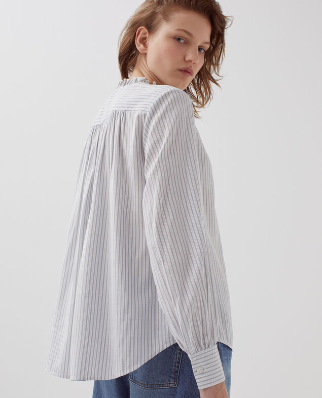 Bluse mit Volant-Details I098 st black blue