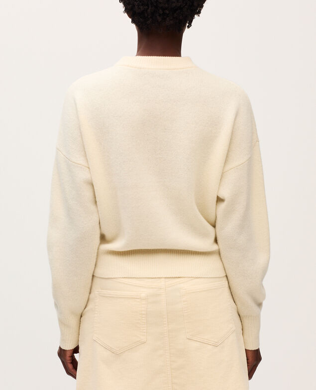 Pullover mit Rundhalsausschnitt aus Wolle U010 off white
