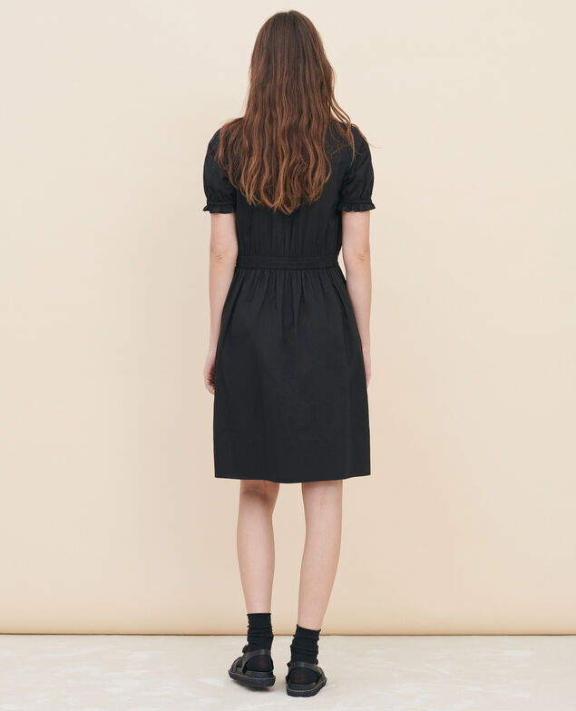 Kurzärmliges Kleid aus Baumwolle 7016c 09 black