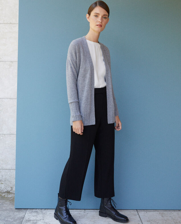 Cache-cœur-Cardigan aus Kaschmir Light heather grey