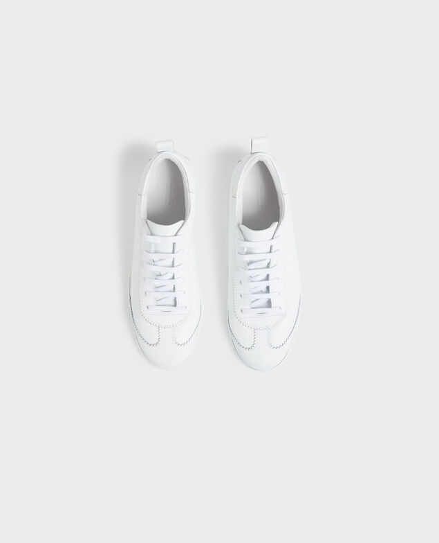 Ledersneaker mit Schnürsenkeln Brilliant white