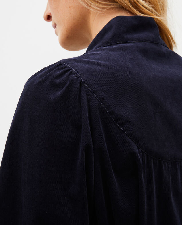 Samtbluse mit Plastron Night sky