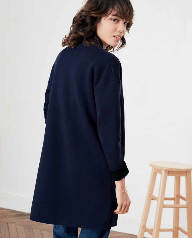 Wendebarer Cardigan aus Wolle  Marine/black