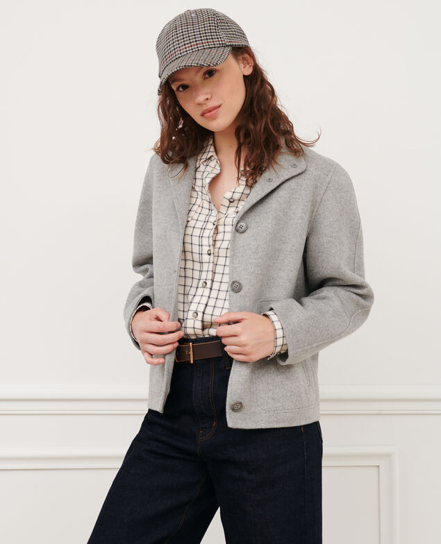 Doppelseitige Woll- und Kaschmirjacke 8848 03 gray