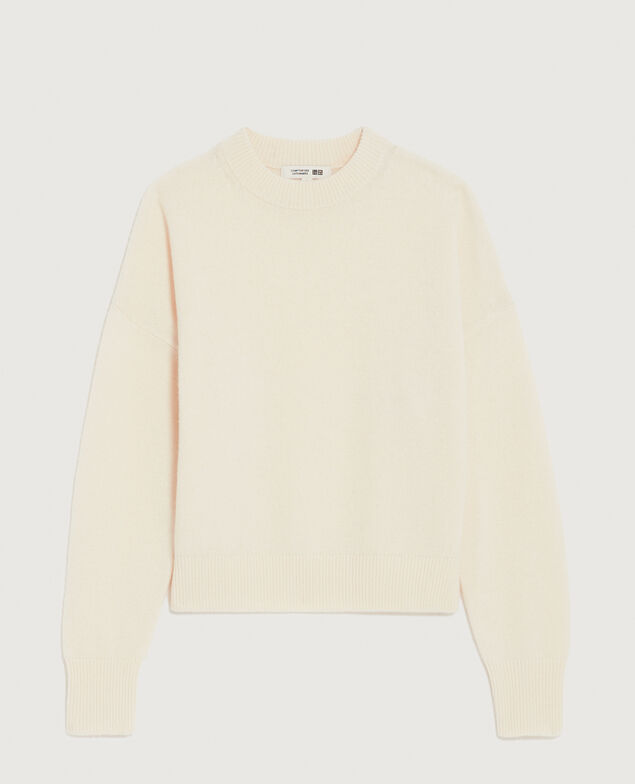 Pullover mit Rundhalsausschnitt aus Wolle U010 off white