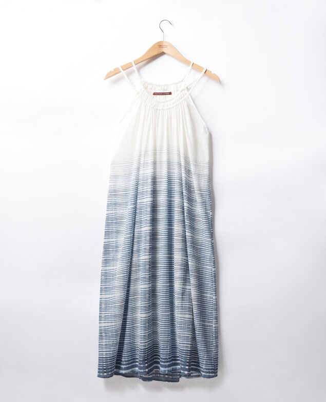 Kleid mit schmalen Trägern Tie&dye washed blue