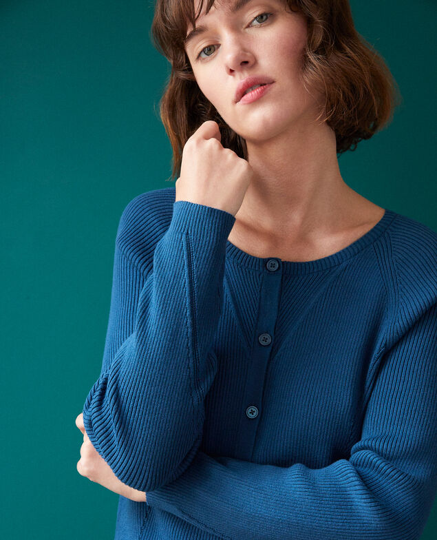 Cardigan aus Baumwolle Blau