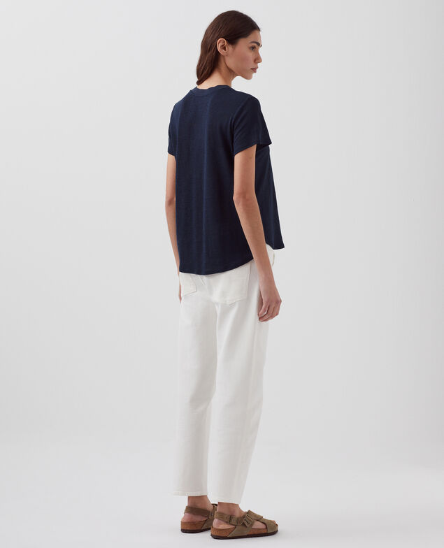 AMANDINE -  T-Shirt mit Rundhalsausschnitt aus Baumwolle H695 night sky