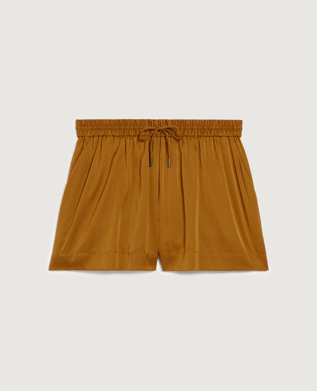 Satinierte, fließend fallende Shorts K340 bone brown