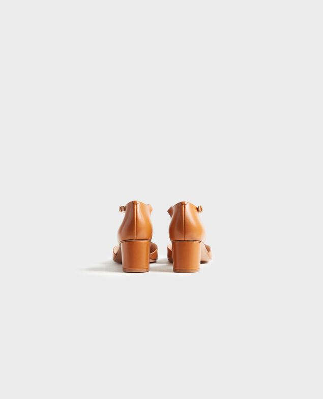 Salome-Schuhe aus Leder Camel