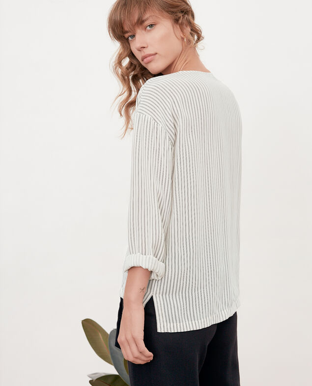 Gestreifte Bluse Off white/black stripes
