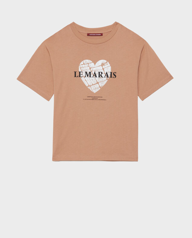T-Shirt aus Baumwolle mit kurzen Ärmeln Latte