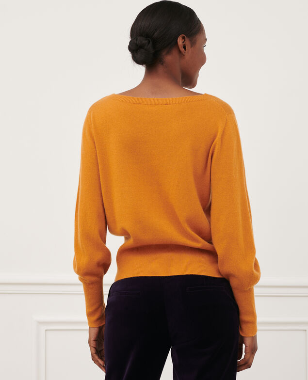 Feiner Pullover aus Kaschmir mit U-Boot-Kragen Sudan brwn
