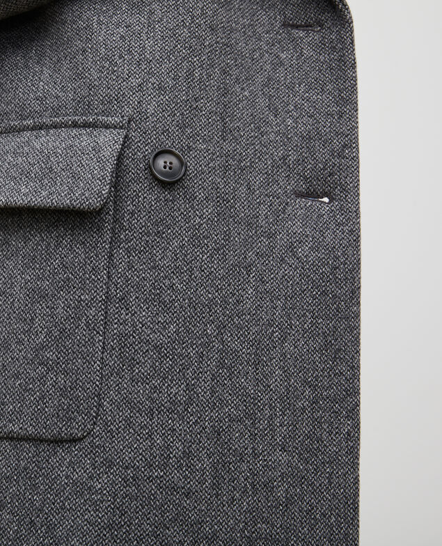 Überkreuzter Oversize Trenchcoat aus Wolle Medium grey melange