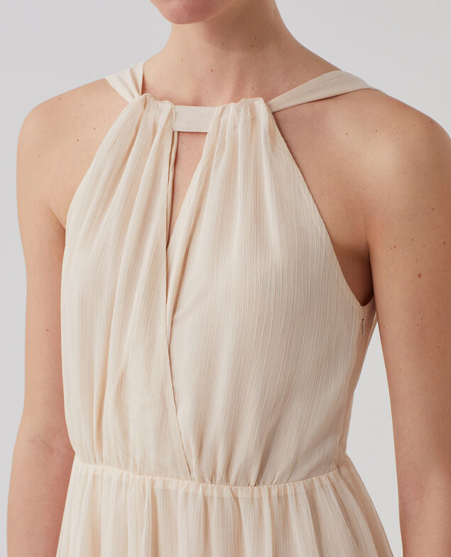 Langes fließendes Kleid H303 white swan