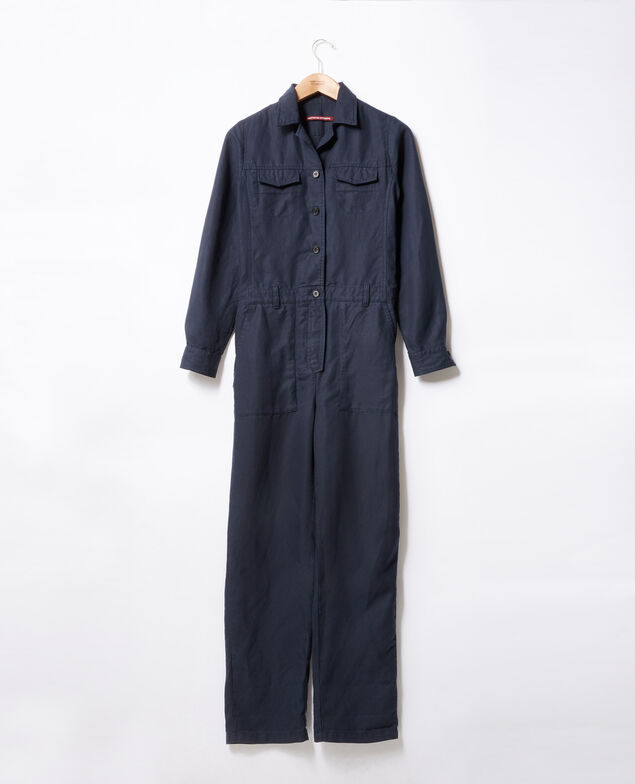 Safari-Overall mit Leinen Marine
