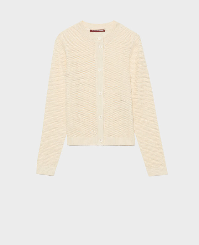 Cardigan aus Leinen 01 white