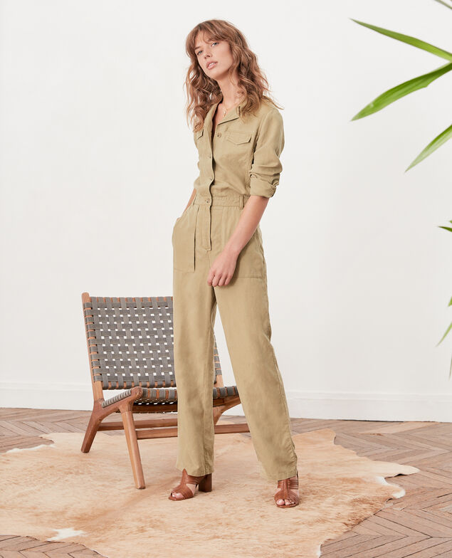 Safari-Overall mit Leinen Mastic