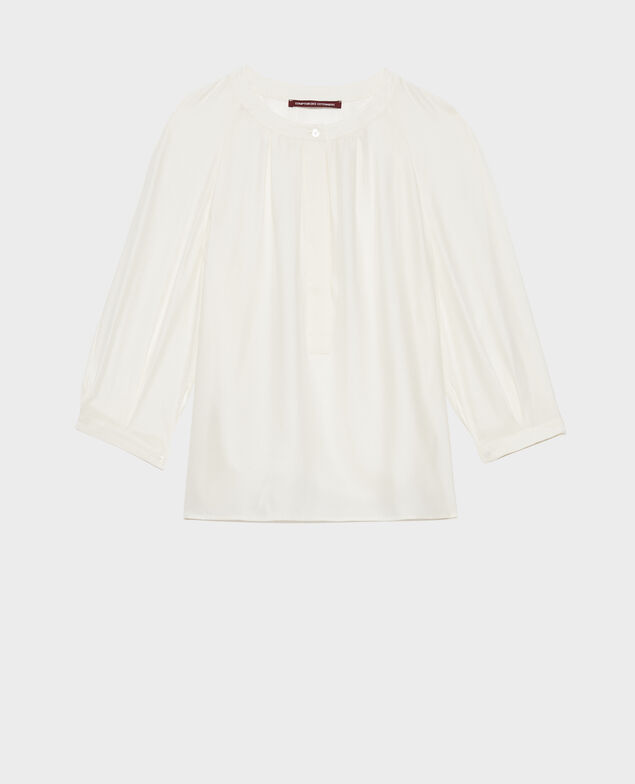 Weite Seidenbluse Gardenia