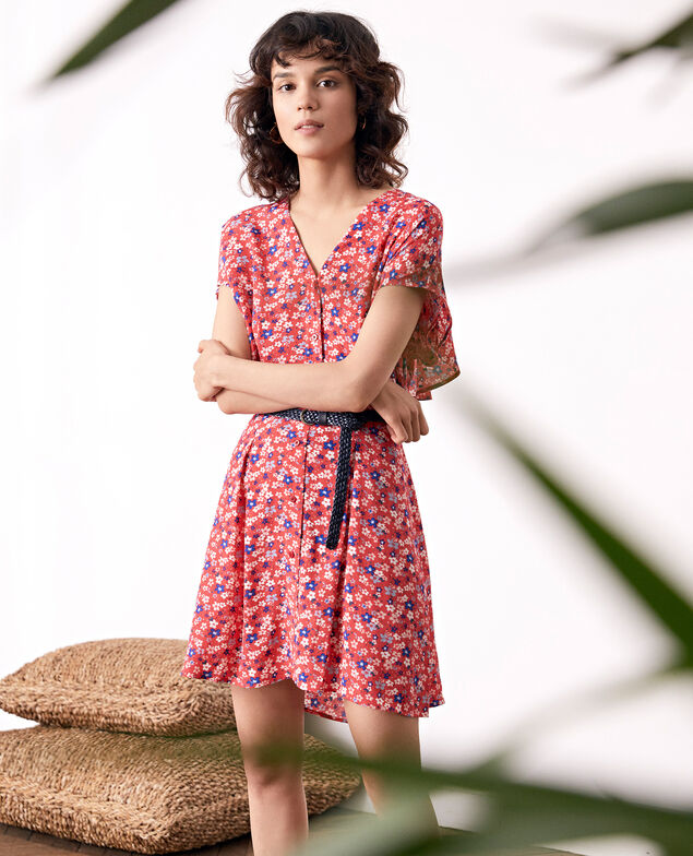 Gemustertes Kleid Honolulu ultra pink
