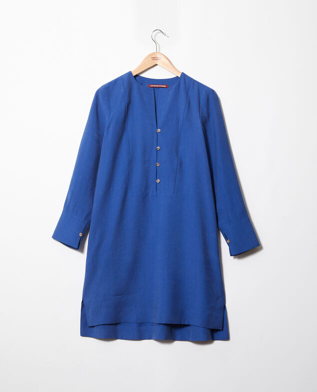 Kleid mit tunesischem Kragen Imperial blue