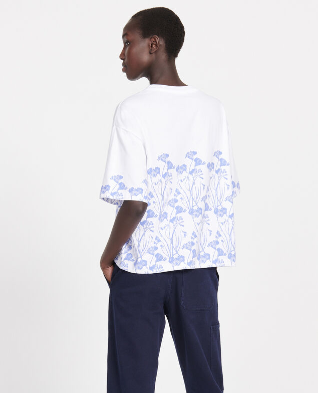 T-Shirt mit Blumenmuster aus Baumwolle Empreinte gardenia jewel