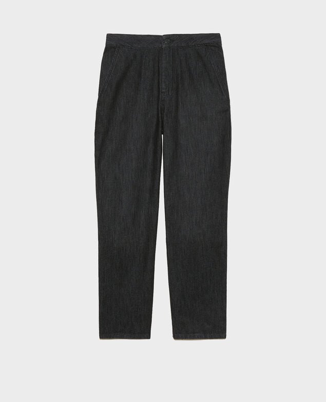 CHINO - Karottenhose aus Denim hohe Taille Noir denim