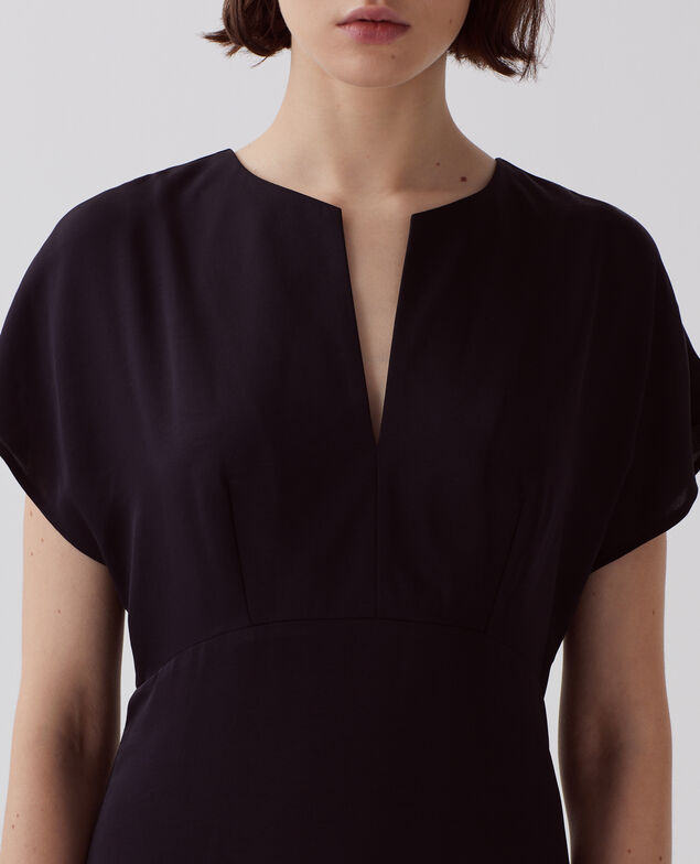 Fließend fallendes Kleid mit seidigem Griff H091 black beauty