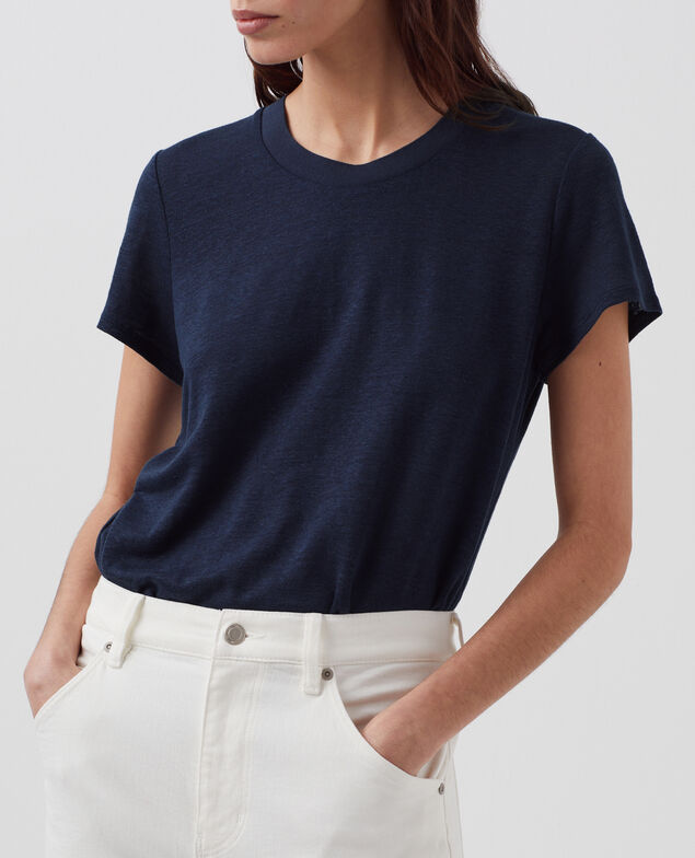 AMANDINE -  T-Shirt mit Rundhalsausschnitt aus Baumwolle H695 night sky