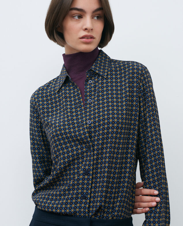 Gemusterte Bluse Cravate green